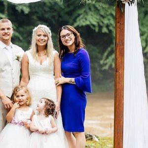 Royal Blue Calvin Klein Dress Size 4 Flare Sleeve